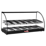 Skyfood Equipment FWD2-36BL Food Warmer Display Case 12-1/2"W X 14-3/8"D X 17-1/2"H (2) Shelves With (12) Stainless Steel Pans Per Shelf