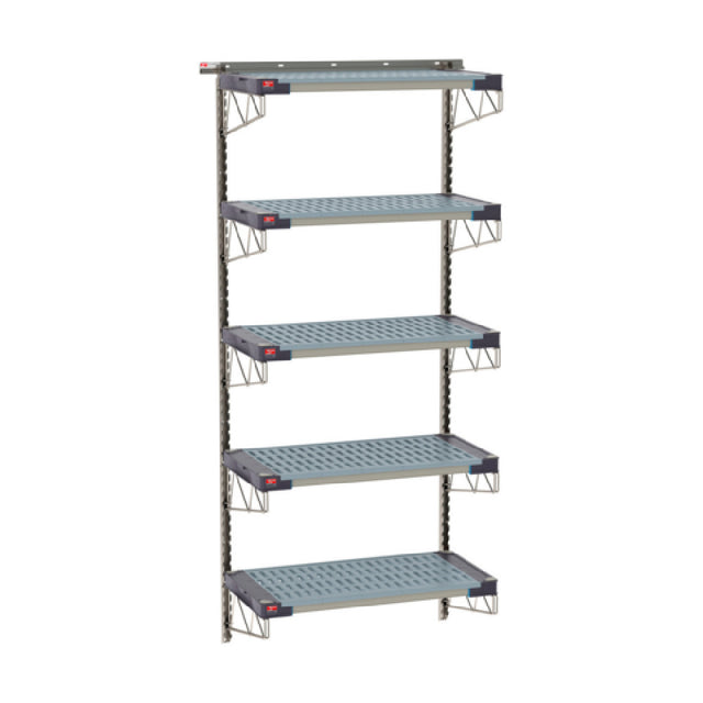 Metro SW-1836S4-85-5TIER - SmartWall Life Tall Wall Shelving Kit, Five-shelf, Type 304 Stainless Steel Components: Wall Tracks