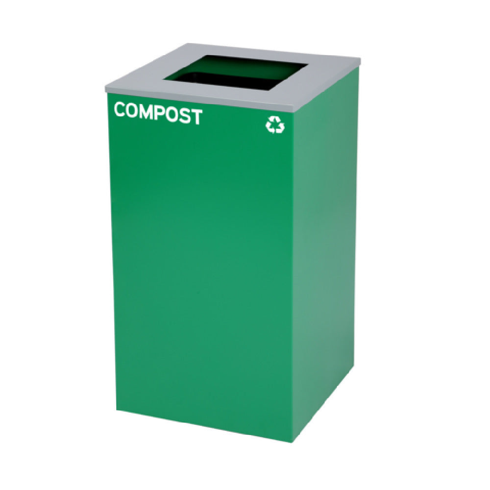 Alpine Industries ALP4450-KIT-GRN-S-COM Recycling Bin 29 Gallon Square