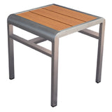 Emuamericas, Llc A1021-24-400 - Sid Stool/Side Table, Indoor/outdoor, Wood-look Aluminum Slat Seat