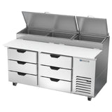 Beverage Air DPD67HC-6 Pizza Top Refrigerated Counter Two-section 67"W