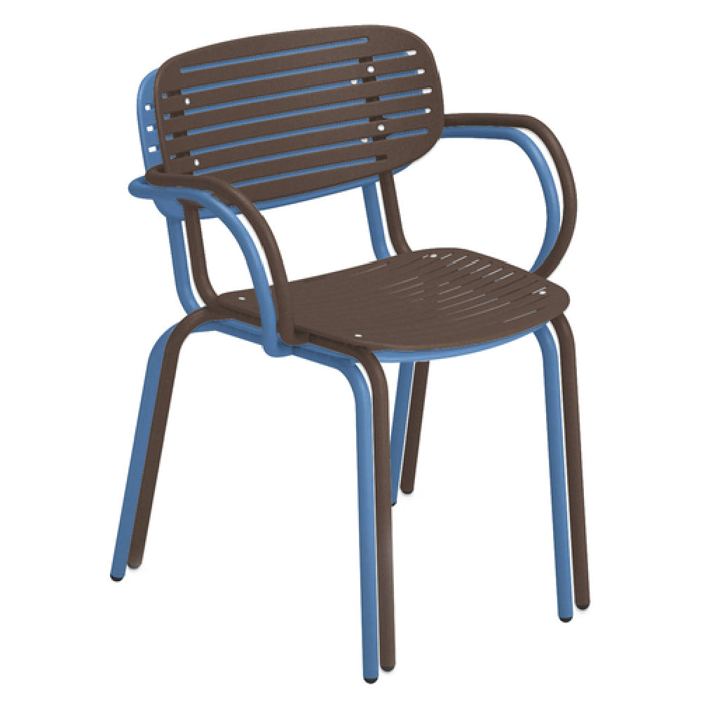 Emuamericas, Llc E640-16 - Mom Stacking Armchair, Outdoor/indoor, Solid Steel Cut-out Style Back And Seat