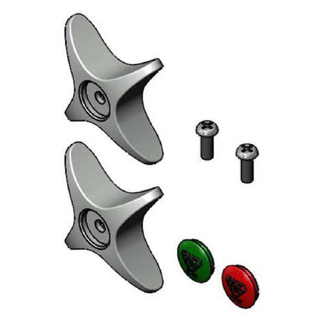 T&S Brass B-18KNS-AM Parts Kit (2) 4-arm Handles With Anti-microbial Coating (1) Red Hot Index