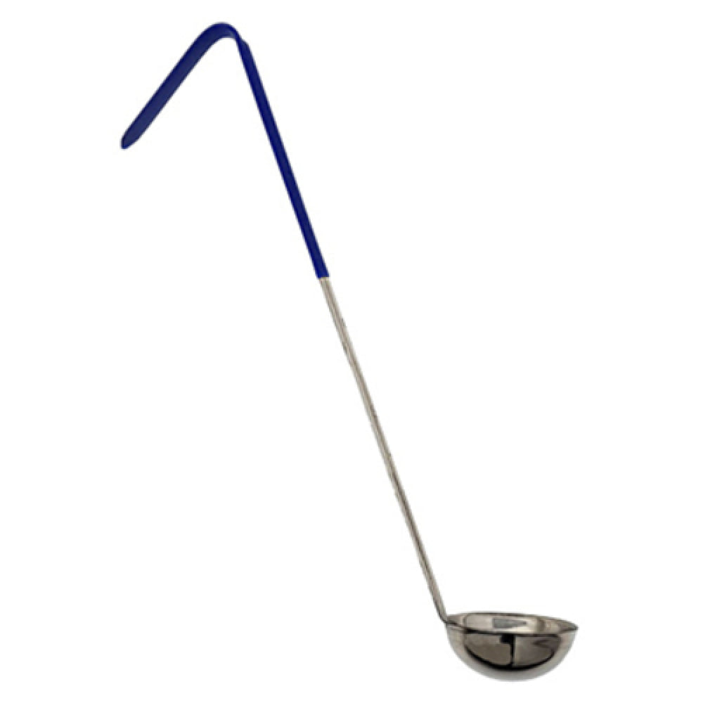 Omcan 80766 8 Oz One-Piece Stainless Steel Ladle With Blue Handle