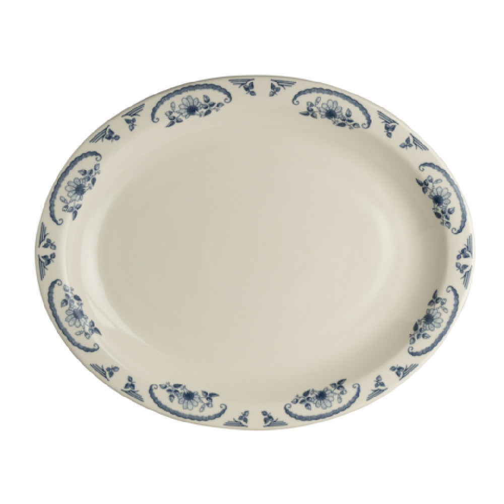 Steelite HL2615035 - Narrow Rim Oval Platter, 13.75" X 11.25", American Rose