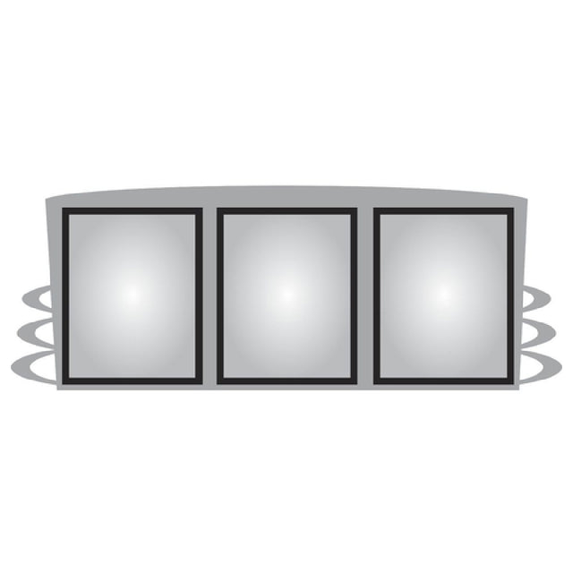 Hubert 56871 - Menu Board, 3-pocket, Wall-mount