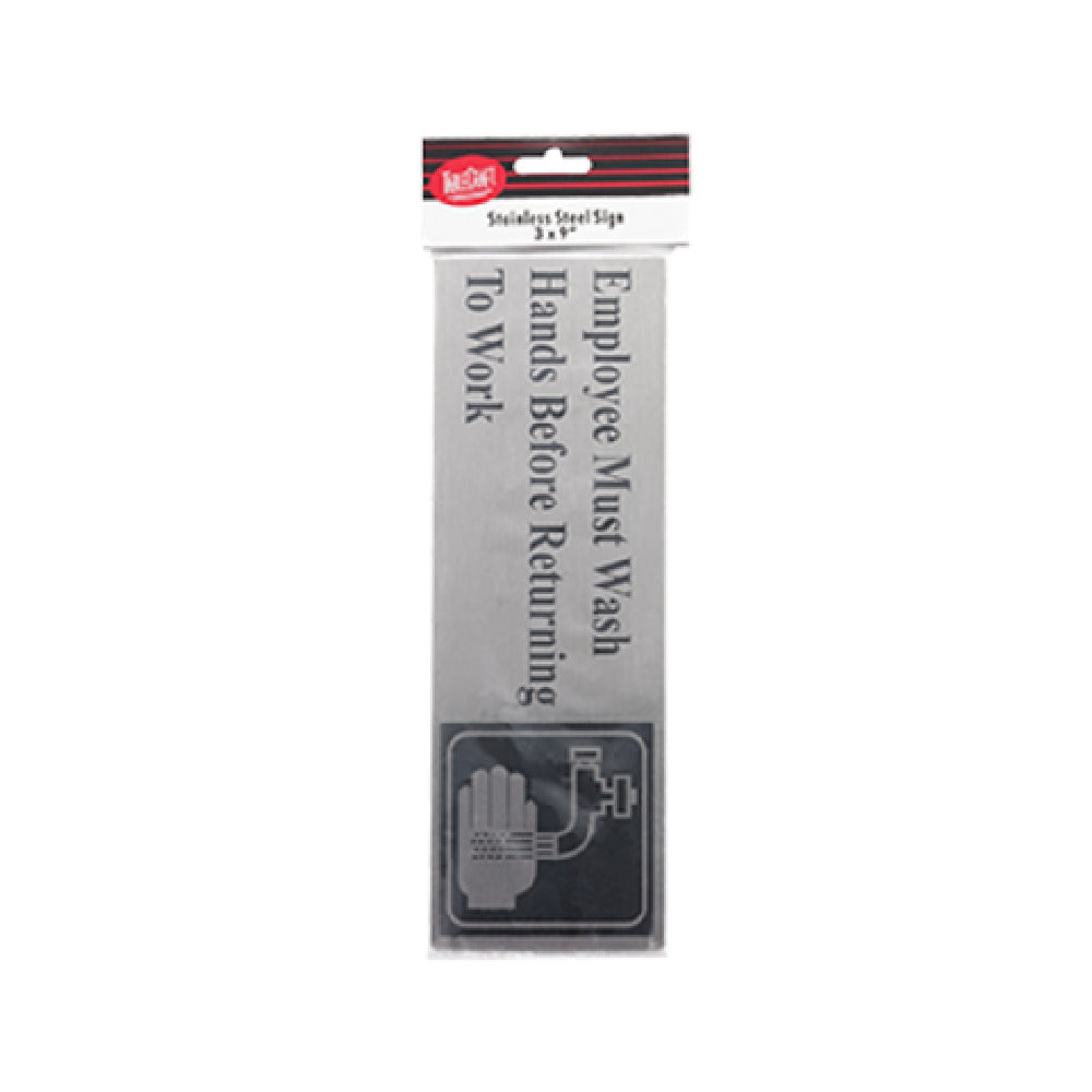 TableCraft Products B22 - Cash & Carry Sign, 3" X 9", "Employees Must Wash Hands Before Returning To Work"