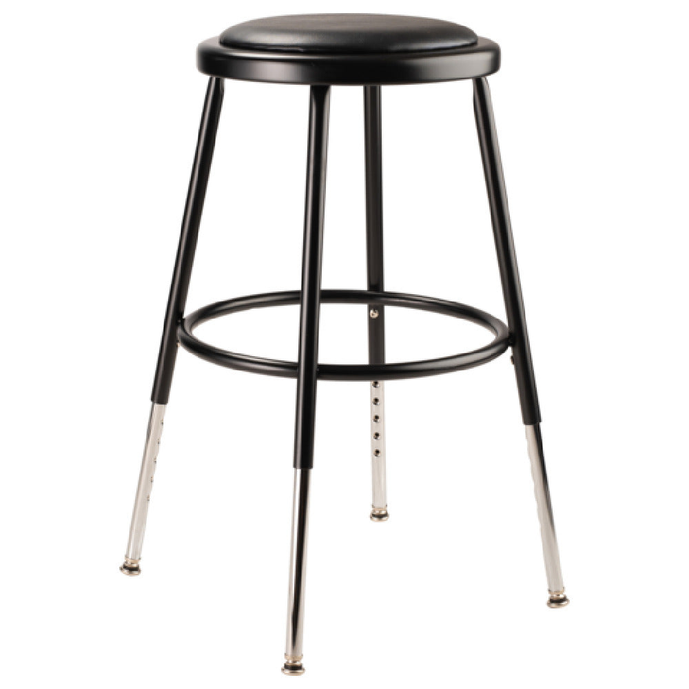 National Public Seating 6418H-10 NPS® 19"-27" Height Adjustable Heavy Duty Vinyl Padded Steel Stool