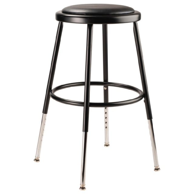 National Public Seating 6418H-10 NPS® 19"-27" Height Adjustable Heavy Duty Vinyl Padded Steel Stool