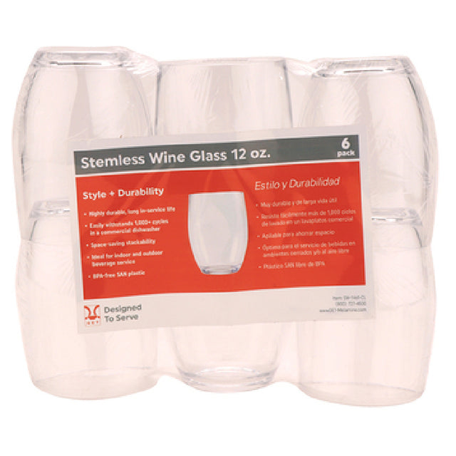 GET Enterprises SP-SW-1461-CL Wine Glass 12 Oz. 3-2/5" Dia. X 4-7/10"H