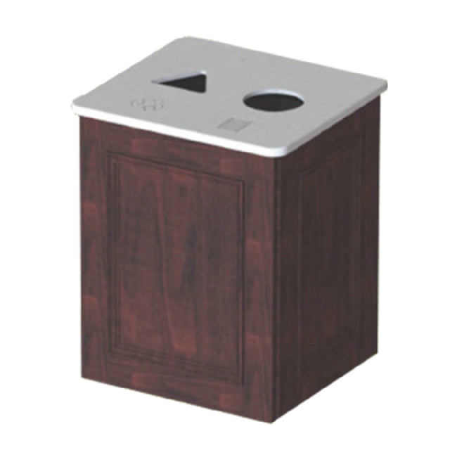 Geneva 75662 Recycle/Waste Station 28"W X 26"D X 35"H Accommodates & Includes (2) Rectangular Poly Waste Receptacles (refuse/recycle)