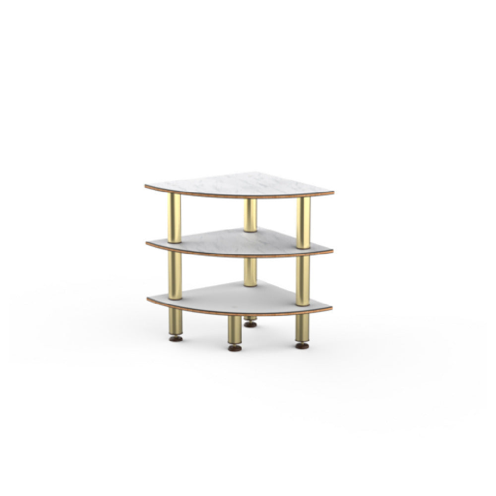 Steelite MGCMLX04CBXF - Modular Classic Corner Unit White Carrera Brushed Brass Heavy Duty Caster