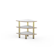 Steelite MGCMLX04CBXF - Modular Classic Corner Unit White Carrera Brushed Brass Heavy Duty Caster