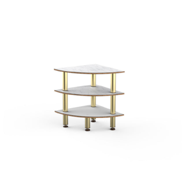 Steelite MGCMLX04CBXF - Modular Classic Corner Unit White Carrera Brushed Brass Heavy Duty Caster