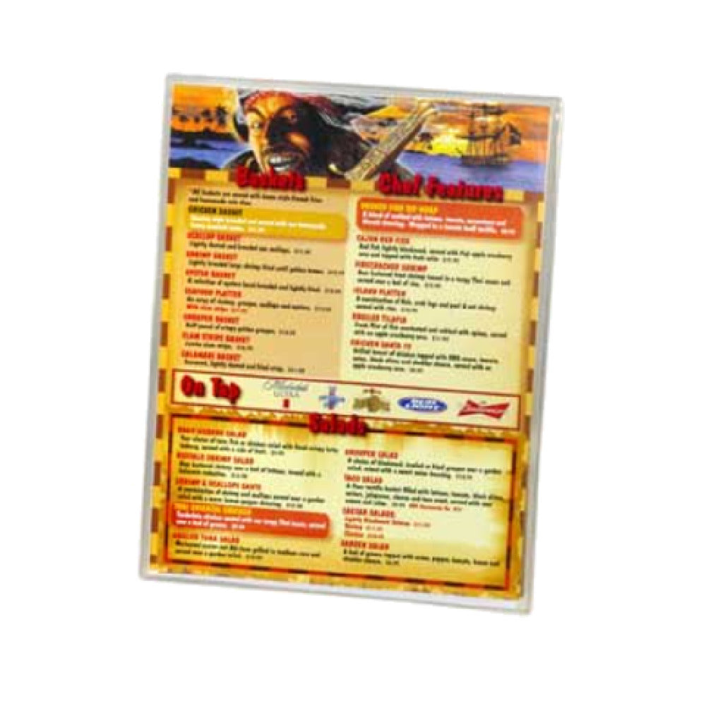 Menu Solutions CHS-100D Menu Jacket Holds 8-1/2" X 14" Insert Single Panel With 2 Views