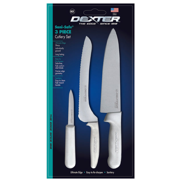 Dexter 20503 Sani-Safe® (SS3) Cutlery Set 3 Piece Includes (1) Each: 10" Chef's/cook's Knife