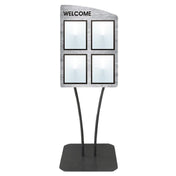 Hubert 12966 - Menu Board, 4-pocket, Floor Stand