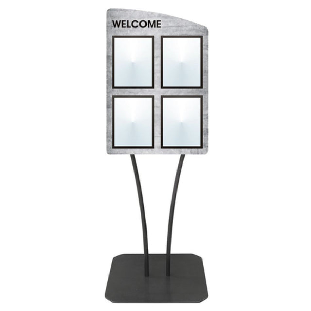 Hubert 12966 - Menu Board, 4-pocket, Floor Stand