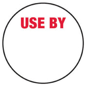 Hubert 87603 - Food Safety Label, "Use By", 1" Dia.