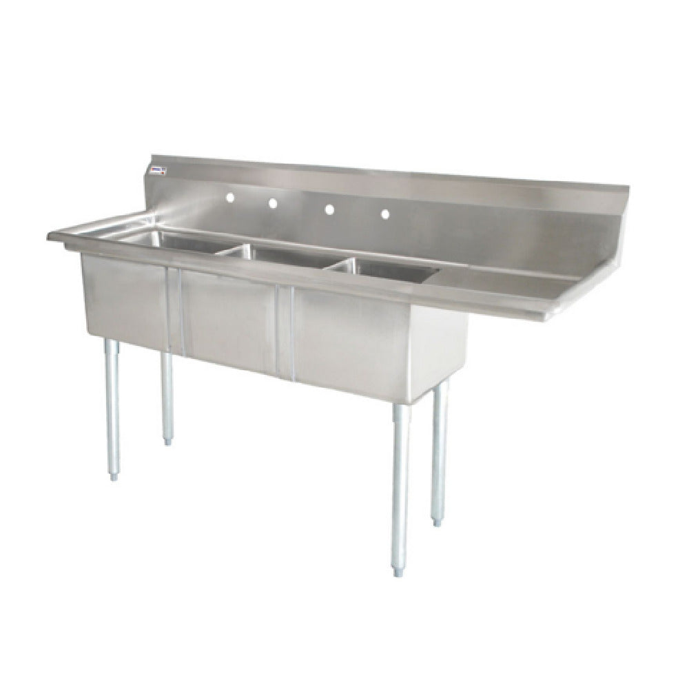 Omcan 25260 (25260) Pot Sink (3) 24" Front To Back X 24" Wide X 14" Deep Bowls