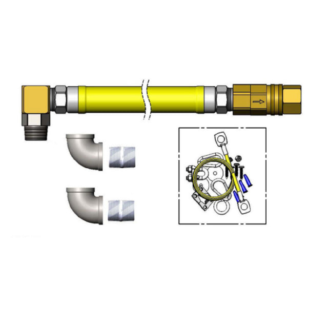 T&S Brass HG-4E-48SEL-FF Safe-T-Link Gas Connector Hose 1" Connection 48" Hose