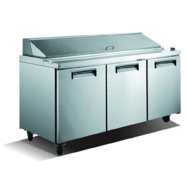 Admiral Craft USSL-3D U-STAR Salad/Sandwich Refrigerated Prep Table 71"W 3-section