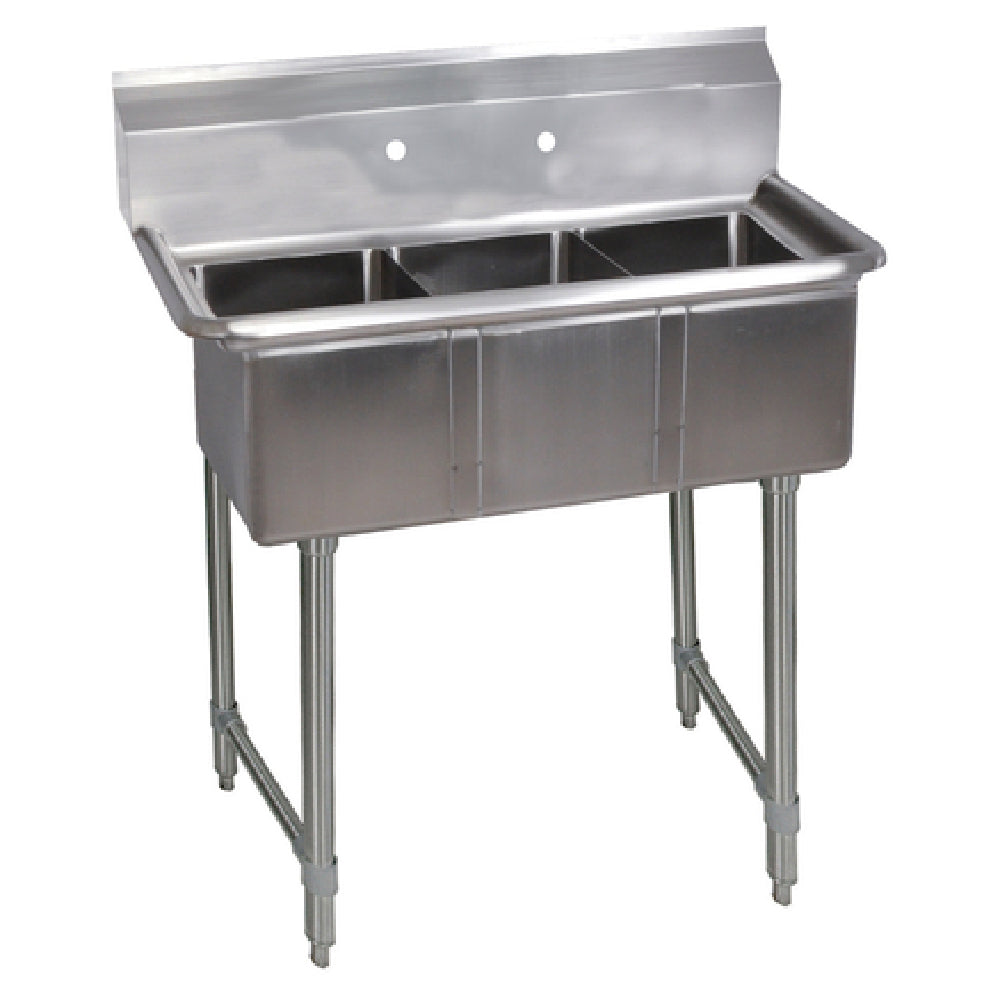 BK Resources BKS-3-1014-10S Convenience Store Sink Three Compartment 35-1/2"W X 19-13/16"D X 39-3/4"H Overall Size