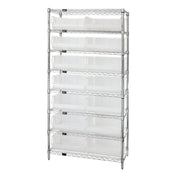 Quantum WR8-250CL Bin Wire Shelving System 36"W X 14"D X 74"H 800 Lbs. Load Capacity Per Shelf