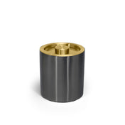 FOH RIB071BKS21 2qt Brushed Stainless Ice Bucket Matte Black With Matte Brass Lid