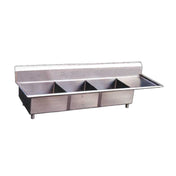 Omcan 22116 (22116) Pot Sink (3) 18" Front To Back X 18" Wide X 11" Deep Bowls