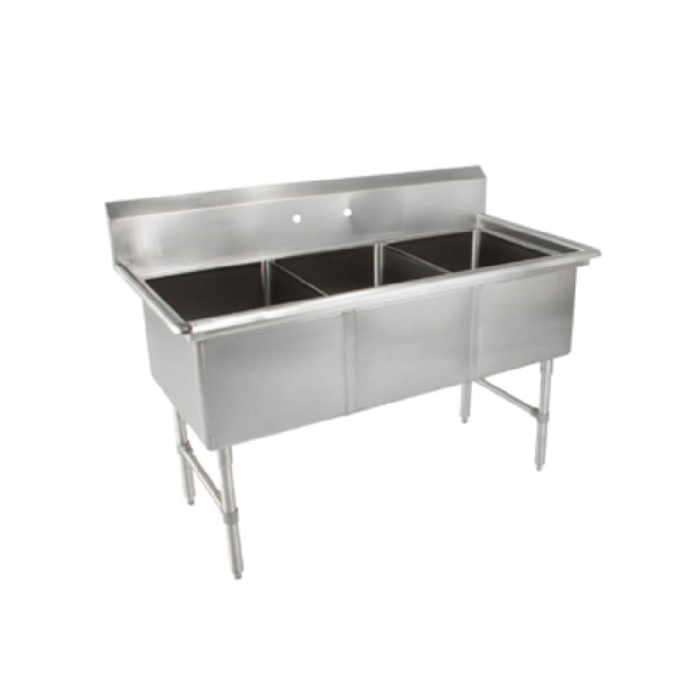John Boos 3B18244-X "B" Series Sink 3-compartment 59"W X 29-1/2"D X 44"H Overall Size