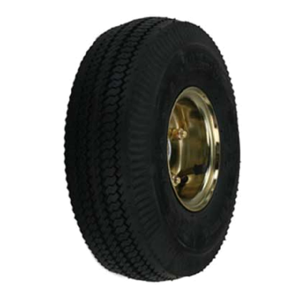 Forbes Industries 1660-WB 10” Black Full Pneumatic Offset Wheel Brass Plated Hub