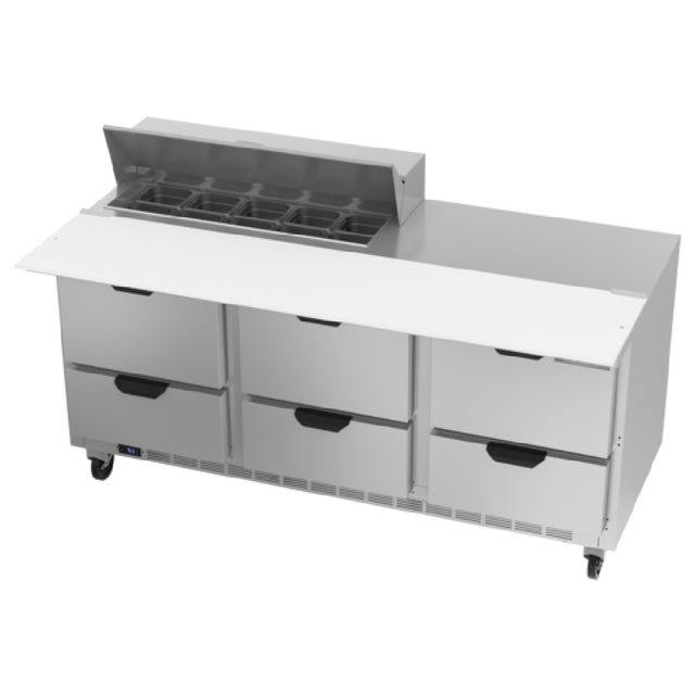 Beverage Air SPED72HC-10C-6 Sandwich Top Refrigerated Counter Three-section 72"W