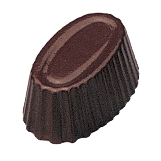JB Prince K301 Chocolate Mold (36) Fluted Oval 1-7/16" X 7/8" X 11/16" (37mm X 23mm X 17mm)