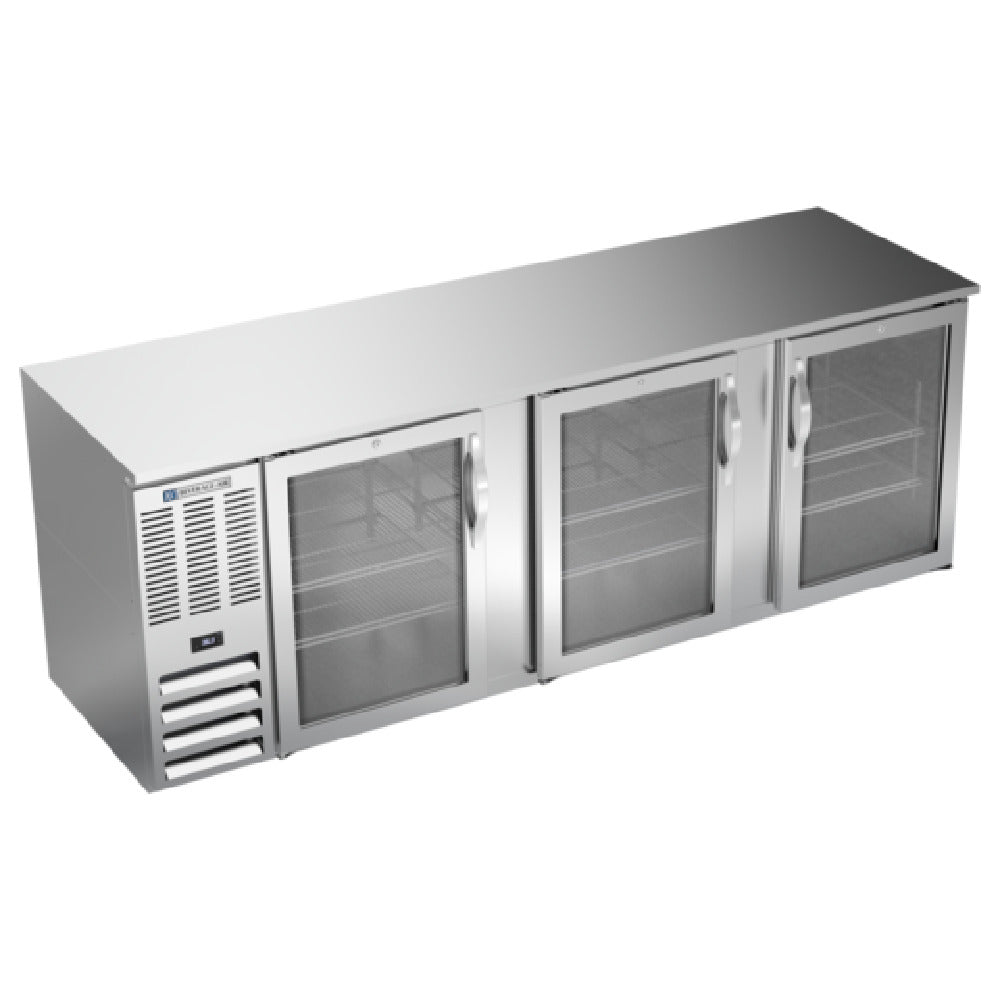 Beverage Air BB94HC-G-S - Refrigerated Back Bar Storage Cabinet, Three-section, 94"W X 30-3/8"D X 34"H