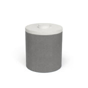 FOH RIB052GYL21 3.5qt Round Belize Ice Bucket Smoke With London White Lid Includes One RIB018GYL21-BTM 3.5qt Round Belize Ice Bucket Base Smoke