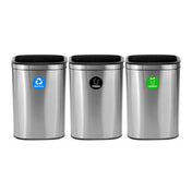Alpine Industries ALP470-40L-R-T-CO Recycle Trash Compost Station 10.5 Gallon (40 Liter) 17" X 10" X 25"H