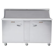 Traulsen UPT7230-LL Dealer's Choice Compact Prep Table Refrigerator With Roll-top Lid Which Serves As An Overshelf