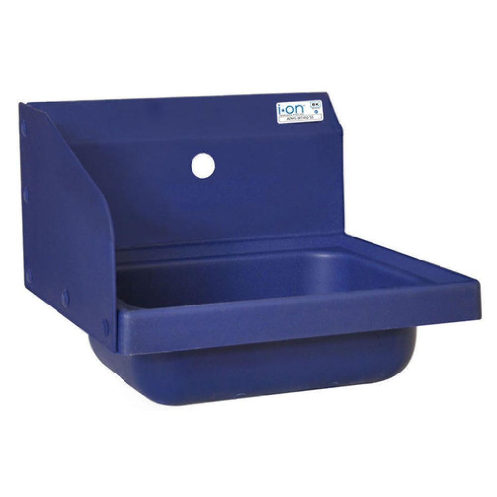 BK Resources APHS-W1410-1LSB Antimicrobial Hand Sink With Left Side Splash 14" Wide X 10" Front-to-back X 5" Deep Bowl