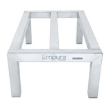A stainless steel equipment stand with four legs and an open rectangular top frame, similar in strength to a heavy duty dunnage rack. The front features the Empura brand name. Its simple, sturdy design is ideal for supporting commercial kitchen appliances.