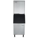 Full frontal view of Empura E-MCFB500 commercial ice maker and bin combo in closed position