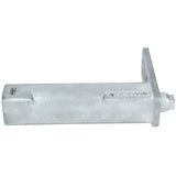 A rectangular metal Empura Parts door spring hinge with a matte, silver finish. One end features a flat mounting plate with two screw holes, while the opposite end is solid with a small slot and “MADE IN” partially visible on the side.