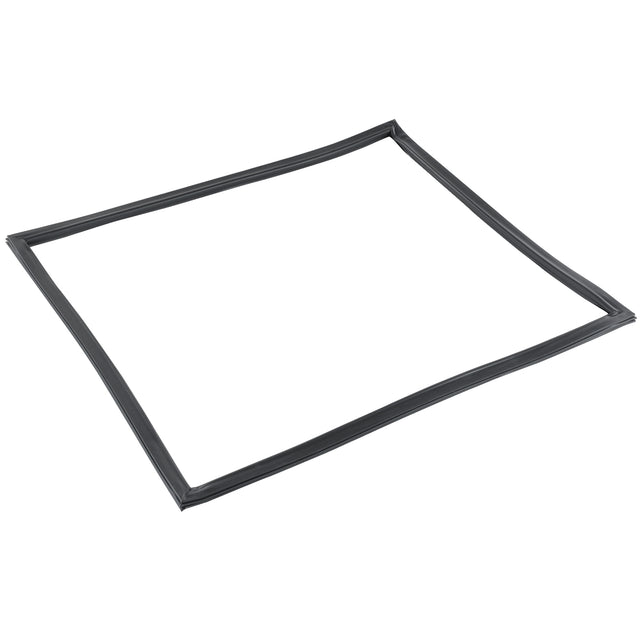 A black rectangular Door Gasket, model E-KPP67, lies flat on a white background. With slightly uneven sides and rounded corners, this thin, flexible gasket is designed for sealing Empura Refrigeration units in mechanical or automotive applications.