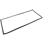A thin, rectangular black rubber Door Gasket with slightly uneven edges is shown against a white background. This flexible Empura Refrigeration part forms a continuous loop and is likely used as a seal or lining component.