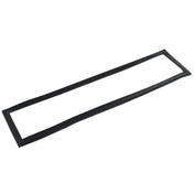 A rectangular black rubber door gasket, compatible with Empura Refrigeration units like the E-KCBR48, lies flat against a white background. It features slightly rounded edges and is designed to create a flexible, reliable seal between two surfaces.
