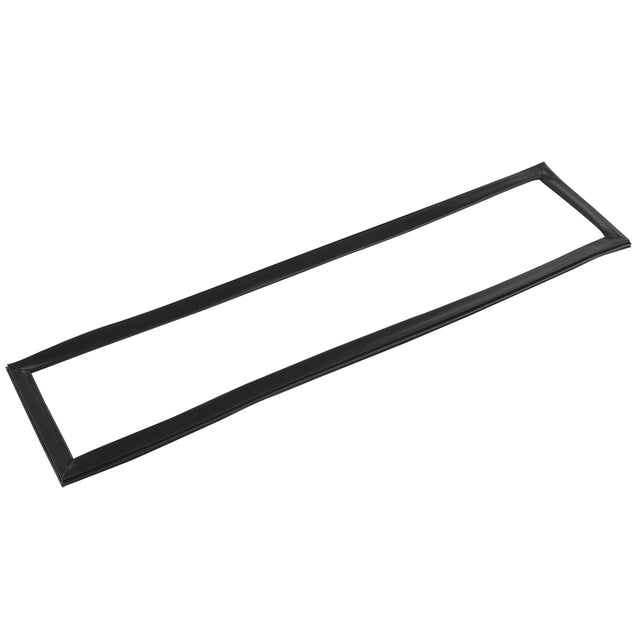A rectangular black rubber door gasket, compatible with Empura Refrigeration units like the E-KCBR48, lies flat against a white background. It features slightly rounded edges and is designed to create a flexible, reliable seal between two surfaces.