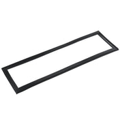 A black rectangular rubber door gasket, compatible with Empura Refrigeration E-KCBR72, is shown against a white background. It features smooth edges and a flexible hollow center, ideal for sealing or fitting applications.