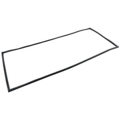 A long, thin, black rubber door gasket with an irregular rectangular shape is shown on a white background. The E-KB25WR gasket appears flexible and is likely used for sealing Empura Refrigeration units, windows, or automotive parts.