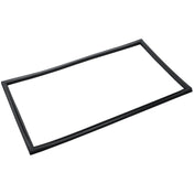 A thin, rectangular black Door Gasket with rounded edges is laid flat against a white background. This Empura Parts gasket has a smooth texture and consistent width, ideal for sealing applications like doors, windows, or Empura Refrigeration units.
