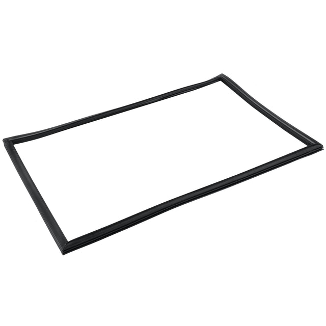 A black rectangular door gasket, model E-KBB48-2G-24, with rounded corners lies flat on a white background. Designed for Empura Refrigeration, the gasket appears flexible and slightly uneven along the edges for a subtle 3D look.